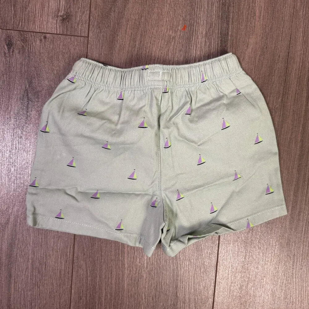 Crewcuts J.Crew Chino Dock Short Baby Boys 18-24M Light Mint Sailboat Drawstring